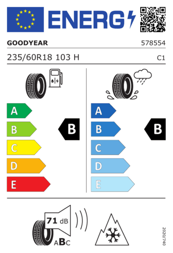 Goodyear 235/60R18 103H UG PERF + MO, Pot: B, Pri: B, Buka: B 071 dB