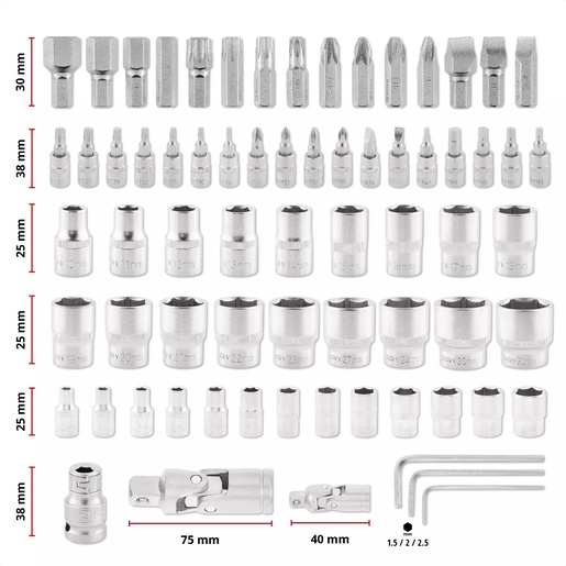Einhell set alata u E-Case S-F kovčegu, 92-dijelni