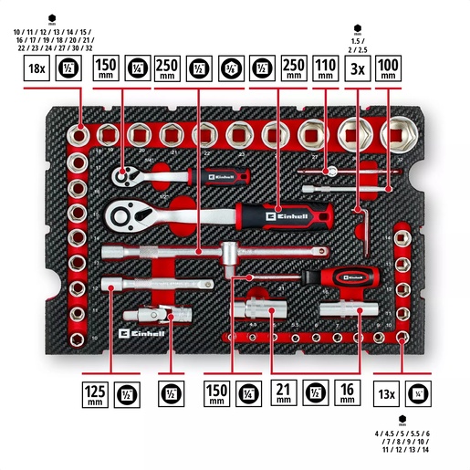 Einhell set alata u E-Case S-F kovčegu, 92-dijelni