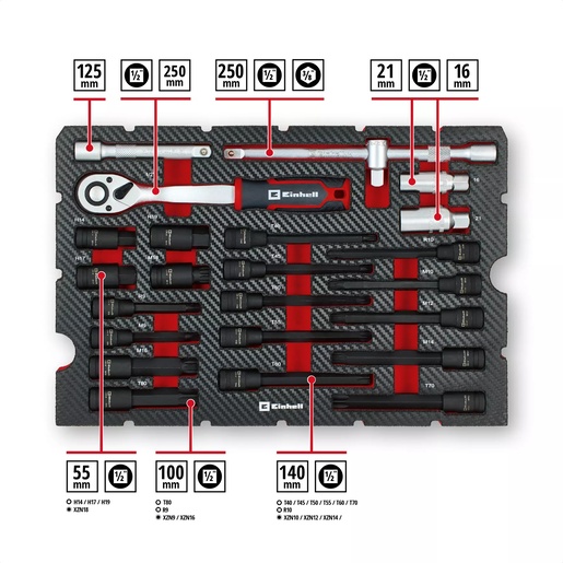 Einhell set alata u E-Case S-F kovčegu, 121-dijelni