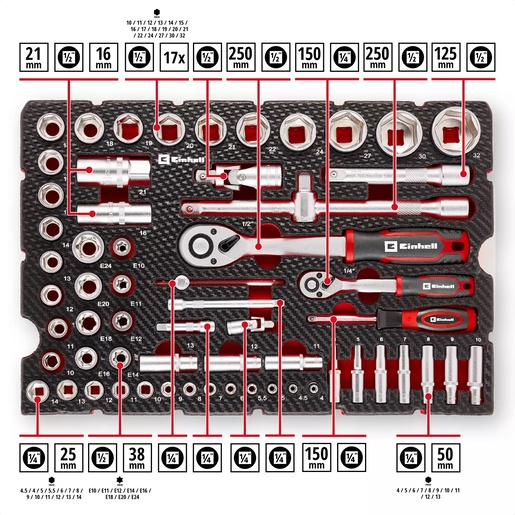 Einhell umetak za E-Case, set nasadnih ključeva, 60/1