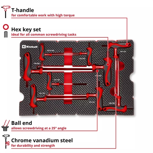 Einhell umetak za E-Case, set T-odvijača, 9/1
