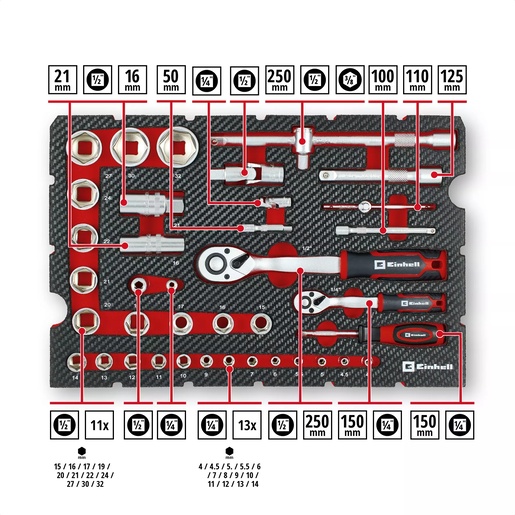 Einhell set alata u E-Case S-F kovčegu, 201-dijelni