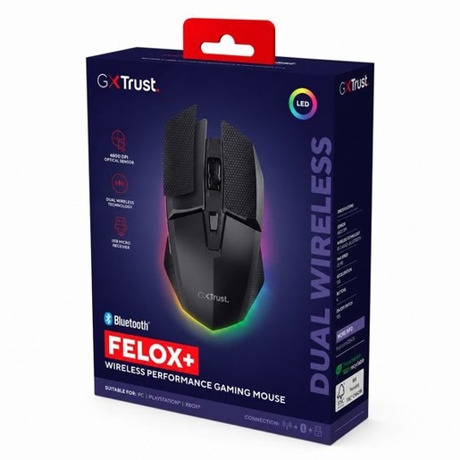 TRUST GXT 122 Felox+, gaming miš, bežični, bijeli