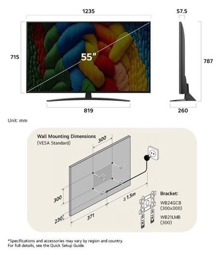 LG 55" NanoCell AI TV 55NANO81A6A, 4K UHD, webOS Smart TV, AI Sound Pro, HDR10