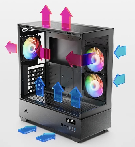Kućište Spire U30 Plus RGB Black