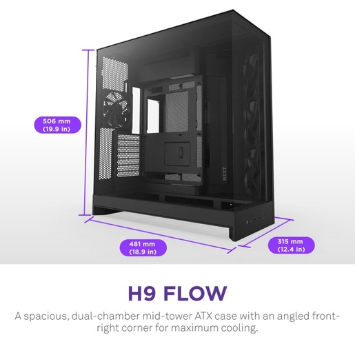 Kućište NZXT H9 Flow 2025, crno