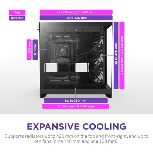 Kućište NZXT H9 Flow 2025, crno