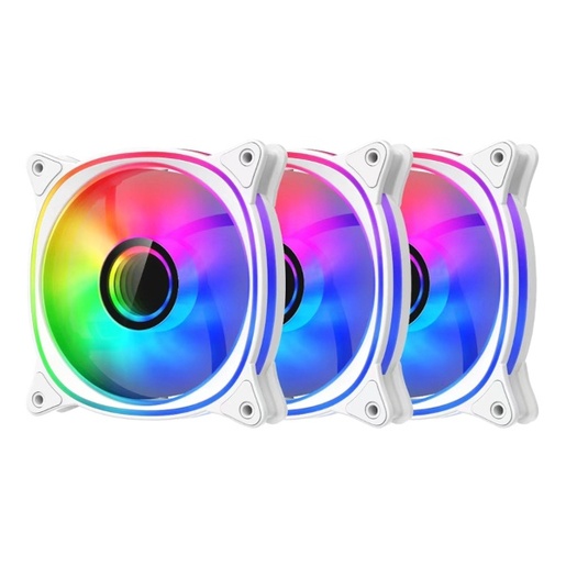 Ventilator za kućište LC-Power LC-CF-120-ARGB-KIT, ARGB PWM, bijeli, 120 mm, 3 kom