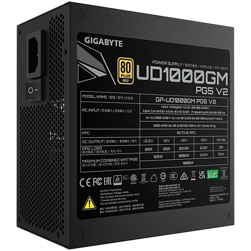 Napajanje Gigabyte UD1000GM PG5 V2 1000W, 80+ Gold, modularno, PCIe 5.1