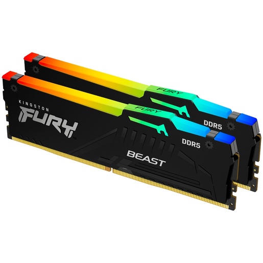 Memorija Kingston 16GB (2x8) DDR5 6000MHz, CL30, FURY Beast RGB, DIMM