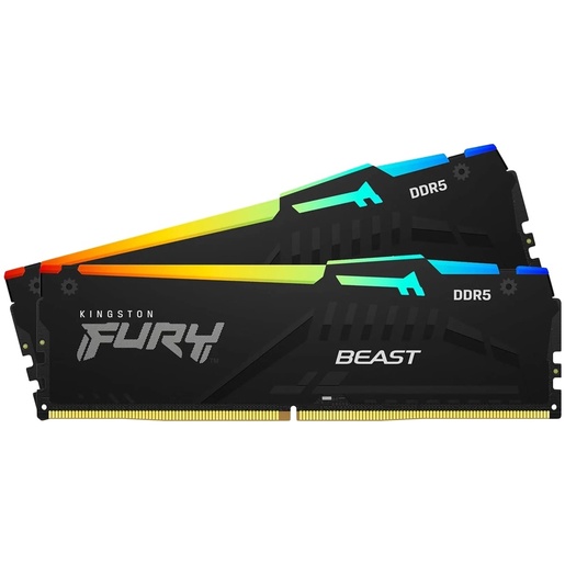 Memorija Kingston 16GB (2x8) DDR5 5600MHz, CL40, FURY Beast RGB, DIMM