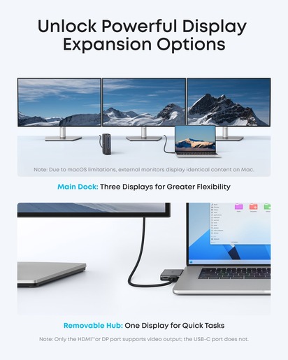 Anker Nano Docking Station 13-u-1, Triple Display, odvojivi 6-u-1 hub, A83C3311