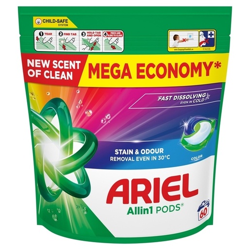 Ariel Color Fresh, kapsule za pranje rublja, 60 kom
