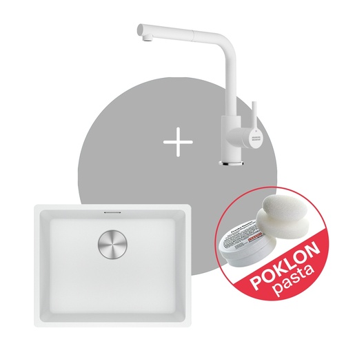 Franke Set Maris MRG 110-52 sudoper + LINA L DOCCIA slavina, Glečer bijela