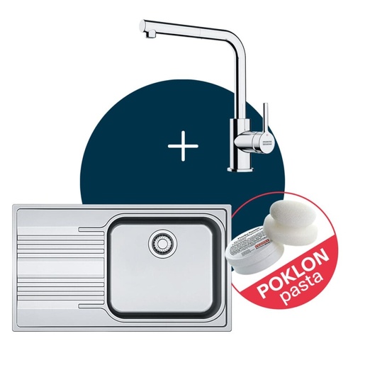 Franke Set Smart SRX 611-86 LB lijevi sudoper + LINA L DOCCIA slavina