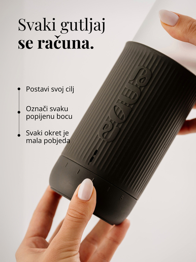 EQUA Glow boca, staklena boca + silikonska navlaka, senzor, 750ml, Dark