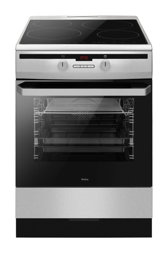 Amica indukcijski štednjak 6118IE2.390eEHTaDp(Xx), 60 cm, 4 zone, pećnica 77 L, energetski razred A, inox
