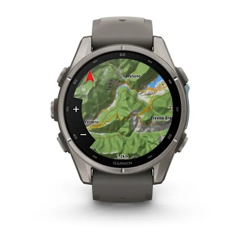 Garmin fēnix 9, 43 mm AMOLED Titanium Pebble Gray, 010-04761-11, pametni sat