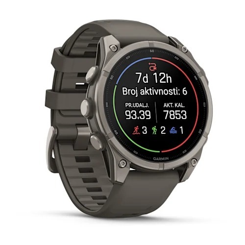 Garmin fēnix 9, 47 mm AMOLED Titanium Pebble Gray, 010-04762-01, pametni sat