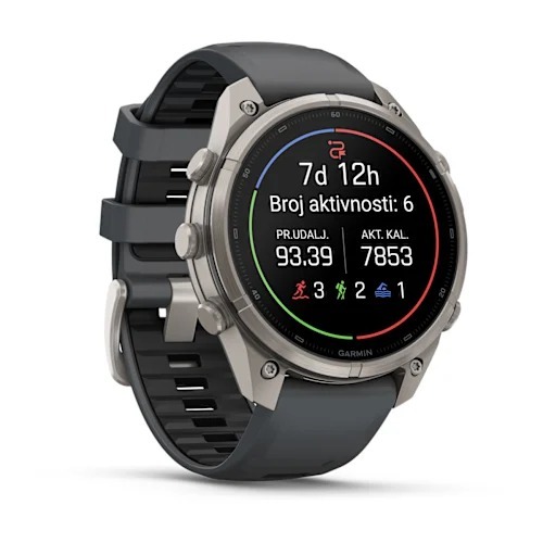 Garmin fēnix 9 Pro inReach, 47 mm AMOLED Titanium Graphite/Black, 010-04336-21, pametni sat