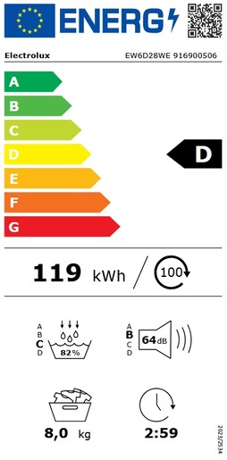 Electrolux sušilica rublja EW6D28WE