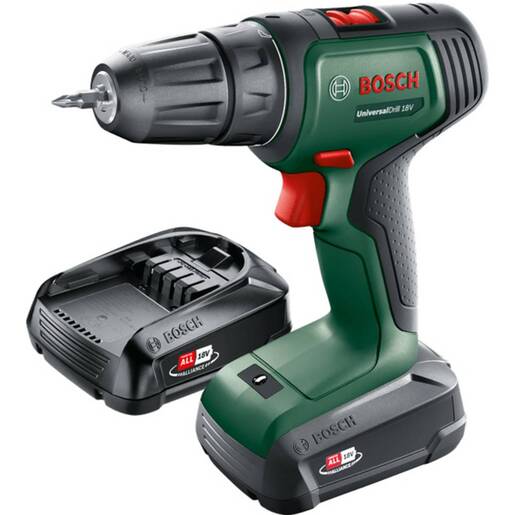 BOSCH Universal akumulatorska bušilica-izvijač UniversalDrill 18V-60, 1x2,0 Ah, AL 18V-20, kofer