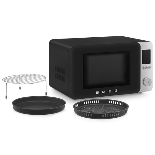 Smeg kombinirana mikrovalna pećnica MOC02BLMEU Collezione, crna