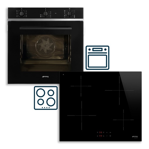 Smeg set pećnica SF64M3TB Selezione + indukcijska ploča za kuhanje SI2641D Universale