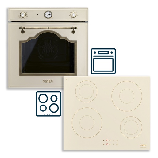 Smeg set pećnica SF67C1PO Cortina + indukcijska ploča za kuhanje SI2641DP Coloniale