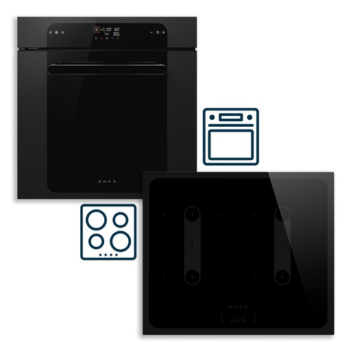 Smeg set pećnica SOP6202S2PB Musa + indukcijska ploča za kuhanje SI2B22641D Musa