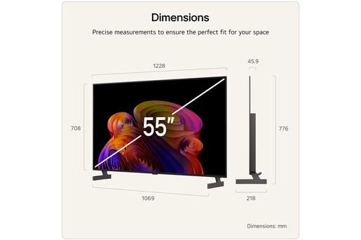 LG 55" OLED AI TV OLED55B6ELC, 4K UHD, webOS Smart TV, Dolby Vision