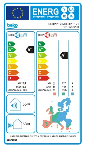 Beko klima uređaj 3,5 KW BEHPP 120 / BEHPP 121 W-FI