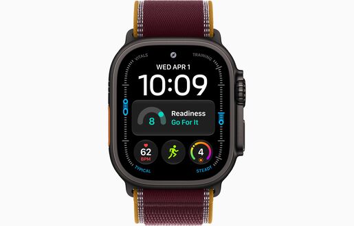 Apple Watch Ultra 4, MJC44QH/A, GPS + Cellular 49mm M/L Black Titanium Case with Burgundy Trail Loop, pametni sat