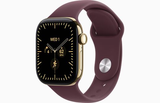 Apple Watch Series 12, MJGJ4WF/A,  GPS + Cellular 42mm S/M Radiant Gold Titanium Case with Burgundy Sport Band, pametni sat