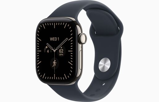Apple Watch Series 12, MJGF4WF/A,  GPS + Cellular 42mm S/M Natural Titanium Case with Navy Blue Sport Band, pametni sat