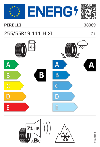 Pirelli 255/55R19 Scorpion winter r0 ks elect XL 111H,Pot: B,Pri: A,Buka: 71dB
