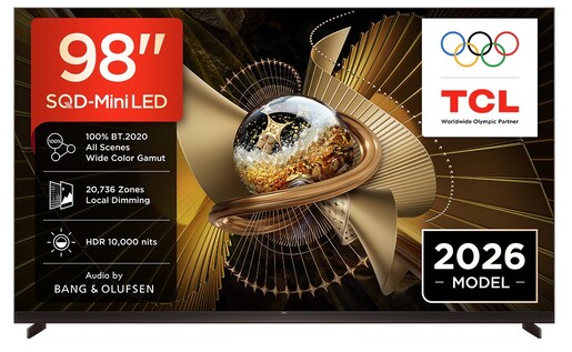 TCL 98" SQD Mini-LED TV 98X11L, Premium 4K, Google TV, 144 Hz, Bang & Olufsen audio