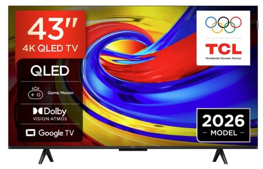 TCL 43" QLED TV 43P7L, Premium 4K, Google TV, Dolby Vision & Atmos, HDR10+
