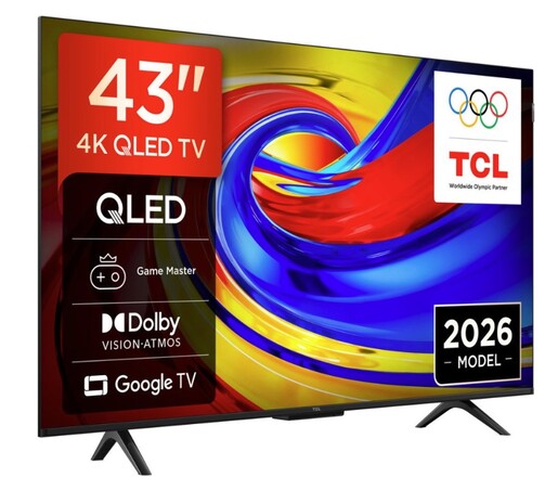 TCL 43" QLED TV 43P7L, Premium 4K, Google TV, Dolby Vision & Atmos, HDR10+