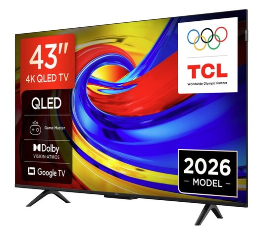 TCL 43" QLED TV 43P7L, Premium 4K, Google TV, Dolby Vision & Atmos, HDR10+