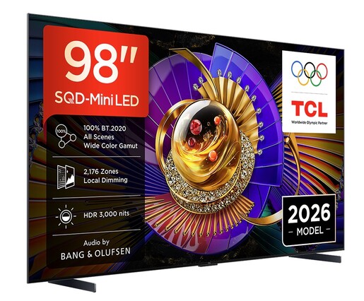 TCL 98" SQD Mini-LED TV 98C7L, Premium 4K, Google TV, Dolby Vision IQ, HDR10+, Bang & Olufsen audio