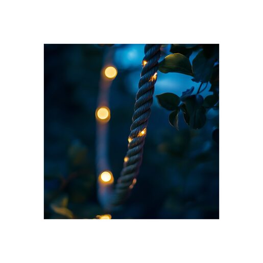 DEKORTREND solarna dekorativna girlanda od užeta 8 m, 100 LED, toplo bijela