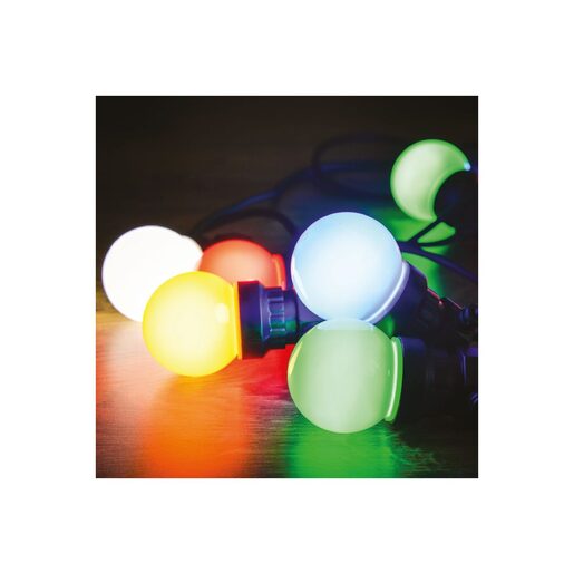 DEKORTREND svjetlosni niz za vrtnu zabavu, 10 opalnih RGB žarulja