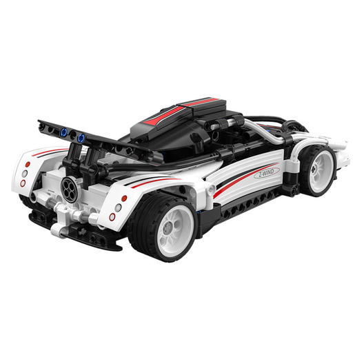 KAZOO STEM Pull back trkaći auto, 1:18, crno-bijeli, 321 dijelova