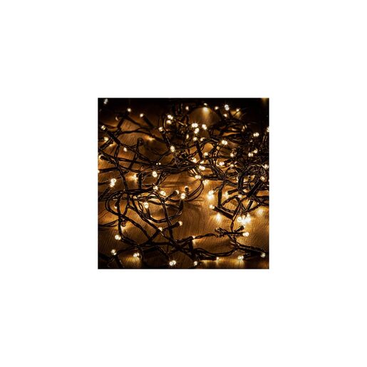 DEKORTREND spojive LED lampice 8 m, 100 LED, toplo bijele, crni kabel