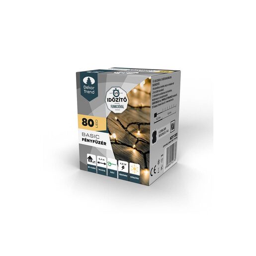 DEKORTREND Basic vanjske LED lampice na baterije, 80 LED, toplo bijele, s timerom