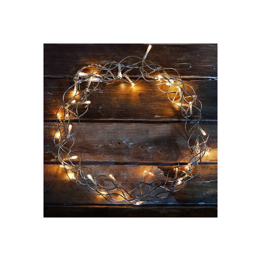 DEKORTREND LED svjetleći vijenac 30 cm, 40 LED, toplo bijela, na baterije