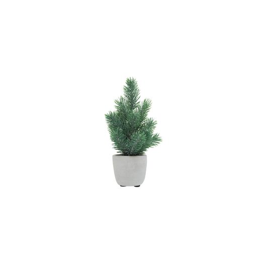 Umjetno božićno drvce - MINI s injem u cementnoj posudi - 20 cm