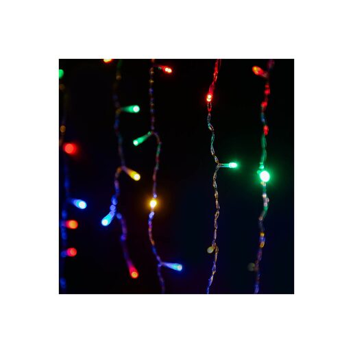 DEKORTREND spojiva LED ledenica 3 x 0,4 m, 100 LED, šarena, prozirni kabel